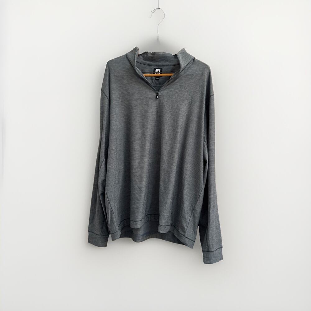 FootJoy Shirt‎ Mens XL Gray Golf Quarter Zip Pullover Long Sleeve Brushed Fleece